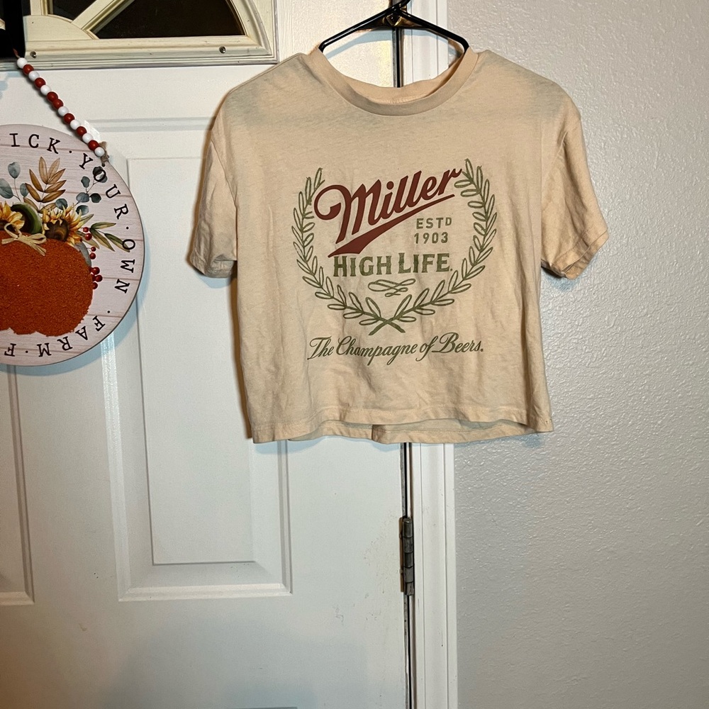 Miller High Life Cropped Graphic Tee